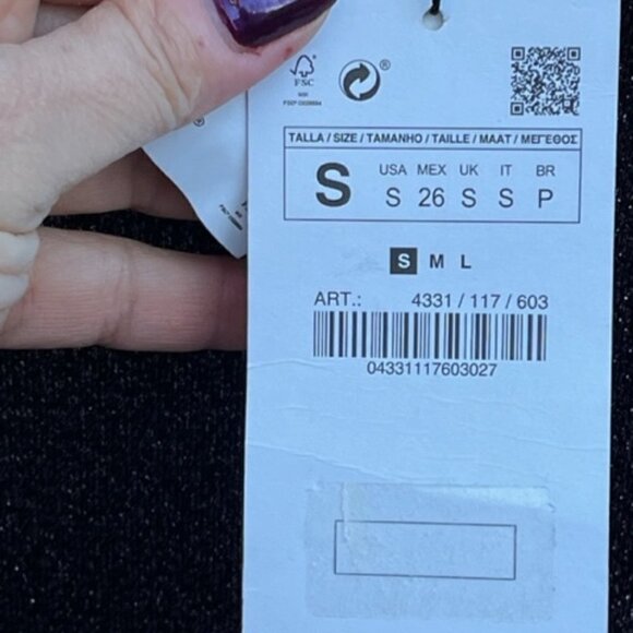 Zara Metallic Shimmer Purple Cropped Velvet Buttons Long Sleeve Cardigan Small - Picture 10 of 16